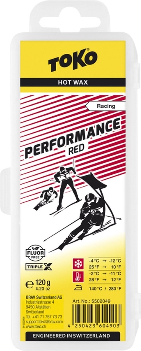 Toko Racing Performance 120g Hot Was Rood -2°C to -11°C