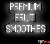 PREMIUM FRUIT SMOOTHIES - Lichtreclame Neon LED bord verlicht | SpellBrite | 86 x 61 cm | 6 Dimstanden - 8 Lichtanimaties | Reclamebord neon verlichting