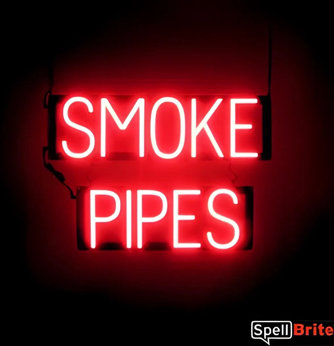 SMOKE PIPES - Lichtreclame Neon LED bord verlicht | SpellBrite | 54 x 38 cm | 6 Dimstanden - 8 Lichtanimaties | Reclamebord neon verlichting