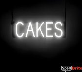 CAKES - Lichtreclame Neon LED bord verlicht | SpellBrite | 53 x 16 cm | 6 Dimstanden - 8 Lichtanimaties | Reclamebord neon verlichting