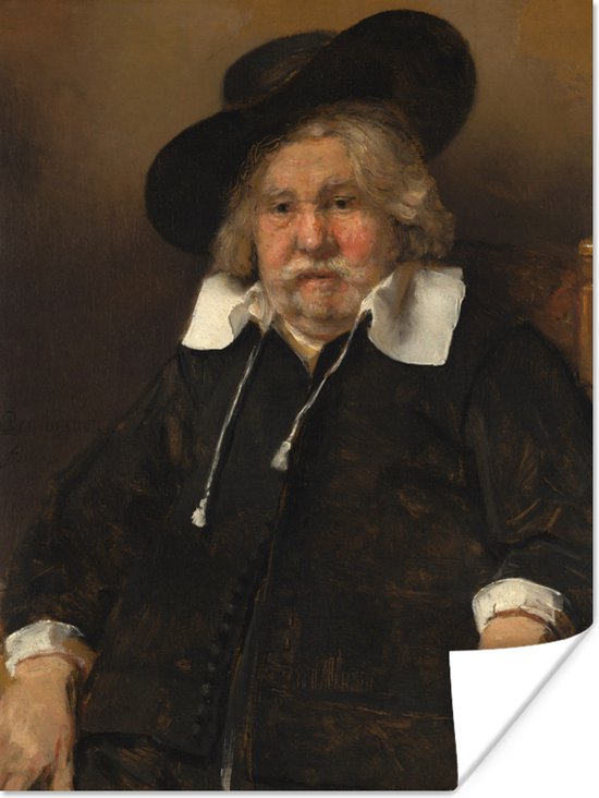 Poster Portret van een oude man - Rembrandt van Rijn - 30x40 cm