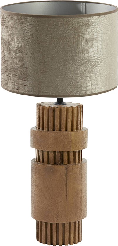 Light and Living tafellamp - zilver - hout - SS10241