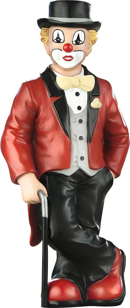 clown kleine decoratieve figuur en verzamelstuk van de fluitikus in hoogwaardige geschenkdoos - decoratieve figuur accessoire decoratie cadeau - handgemaakt - hoogte 15 cm