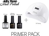 Jelly Bean Nail Polish Primerpack 80W - Proffesionele UV nagellamp voor gel nagellak - Primer - Base Coat - Top Coat