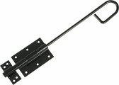 AMIG Serrure coulissante verticale/loquet à plaque - acier - 40 x 6cm - noir - clôture - portail