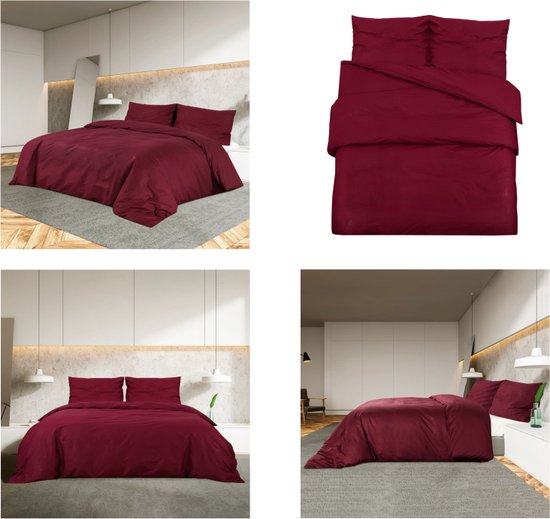 vidaXL Dekbedovertrekset lichtgewicht 135x200 cm microvezel bordeaux - Dekbed - Dekbedden - Dekbedovertrek - Overtrek