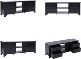 vidaXL Tv-meubel 108x30x40 cm massief paulowniahout zwart - Tv-meubel - Tv-kasten - Tv-standaard - Tv-standaards