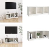 vidaXL Tv-meubel 104x33x41 cm massief grenenhout wit - Tv-meubel - Tv-meubels - Tv-meubelen - Tv-meubilair