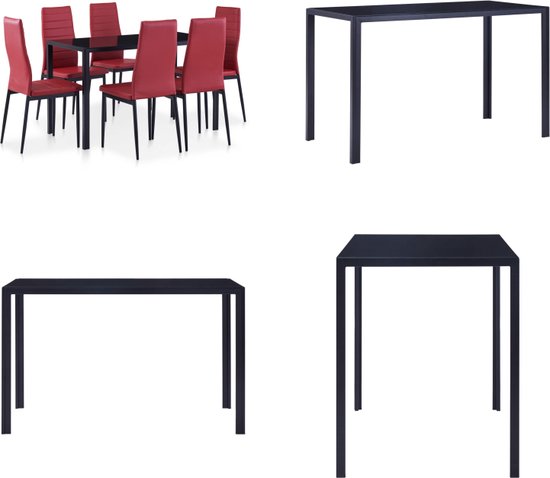 vidaXL Ensemble de salle à manger 7 pièces Rouge vin - Table de salle à manger et chaise de salle à manger - Tables et Chaises de salle à manger - Set de salle à manger - Ensembles de salle à manger