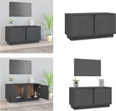 vidaXL Tv-meubel 80x35x40-5 cm massief grenenhout grijs - Tv Kast - Tv Kasten - Tv Meubel - Tv Meubels