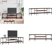 vidaXL Tv-meubel 161x35x45 cm bewerkt hout en ijzer bruineikenkleurig - Tv Meubel - Tv Meubels - Tv Wandmeubel - Tv Tafel