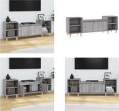 vidaXL Tv-meubel 160x35x55 cm bewerkt hout grijs sonoma eikenkleurig - Tv-kast - Tv-kasten - Tv-meubel - Hifi-meubel