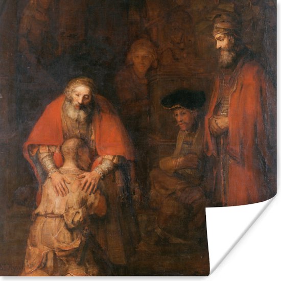 Poster Terugkeer van de verloren zoon - Rembrandt van Rijn - 75x75 cm