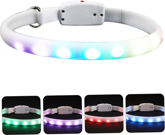 Led Halsband Hond - Multi Kleuren - Spatwaterdicht - USB oplaadbaar