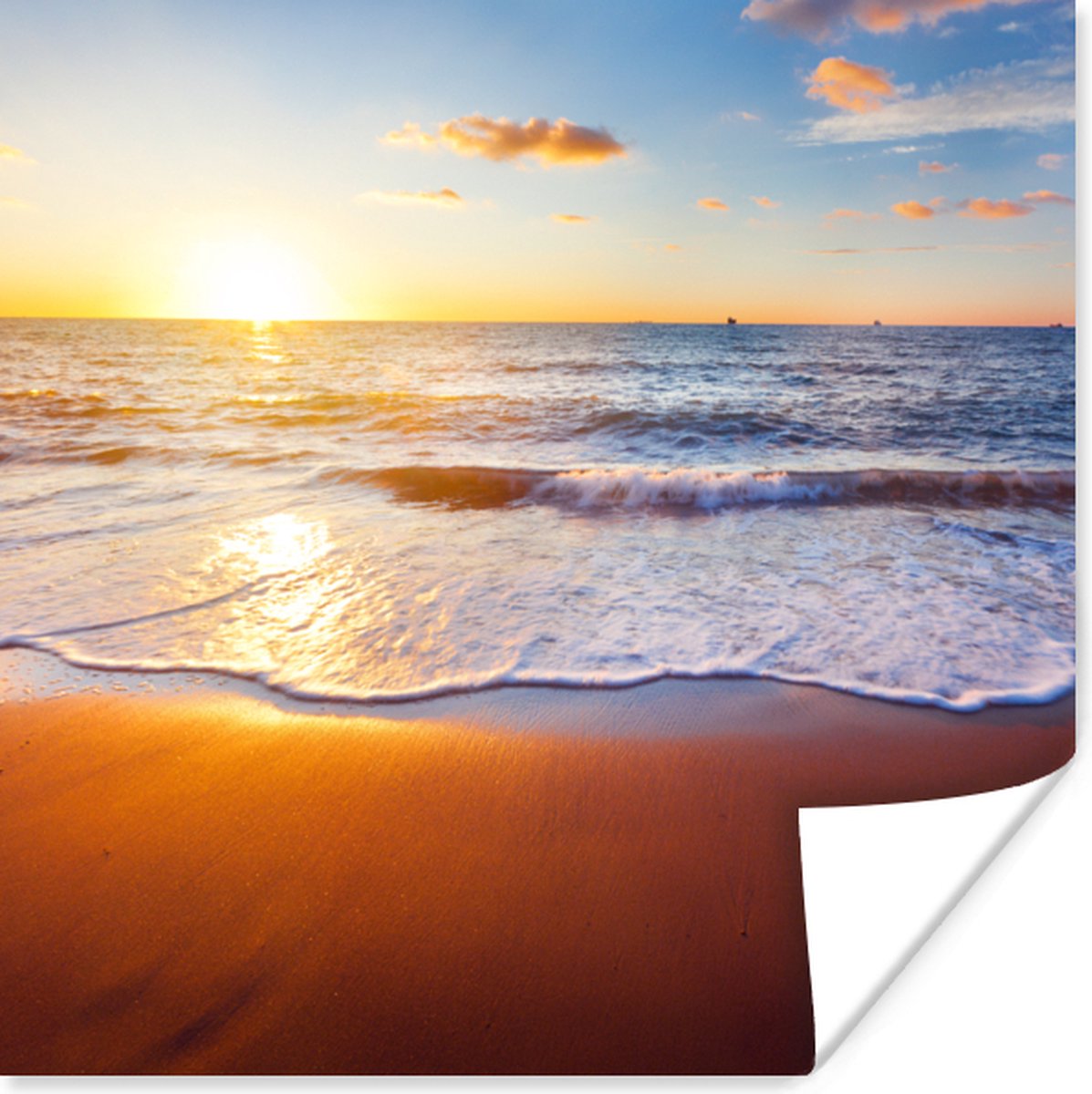 Poster Strand - Zee - Zon - Horizon - 75x75 cm