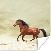 Poster Paard - Stof - Zand - 50x50 cm