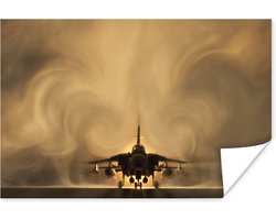 Poster Een straaljager bij een tornado - 30x20 cm