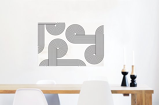 Affiche d'Art - Ronde - Zwart - Wit - 90x60 cm