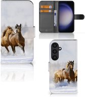GSM Hoesje Geschikt voor Samsung Galaxy S24 Wallet Book Case Paarden