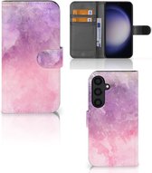 Telefoonhoesje Geschikt voor Samsung Galaxy S24 Flipcase Pink Purple Paint