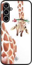 Casimoda® hoesje - Geschikt voor Samsung Galaxy S23 FE - Giraffe - Zwart TPU Backcover - Giraffe - Bruin/beige