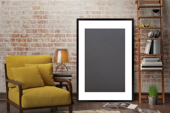 Fotolijst incl. Poster - Leer - Structuur - Lederlook - Grijs - 80x120 cm - Posterlijst - Kerstversiering - Kerstdecoratie voor binnen - Kerstmis