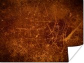 Poster Leer - Lederlook - Bruin - Oranje - 40x30 cm - Kerstversiering - Kerstdecoratie voor binnen - Kerstmis