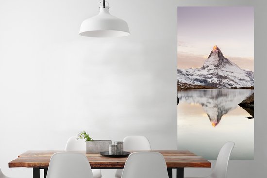 Affiche Vue du Stellisee sur le Cervin en Suisse - 75x150 cm