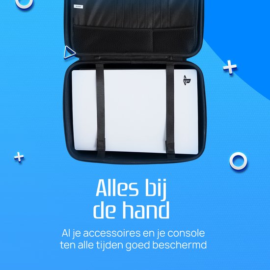 Étui adapté pour Playstation 5 - Espace pour écouteurs, Manettes et Spellen - Comprend bandoulière - Étanche - Sac de rangement pour PS5 - Étui pour PS5 - Zwart - Étui rigide - Étui de protection