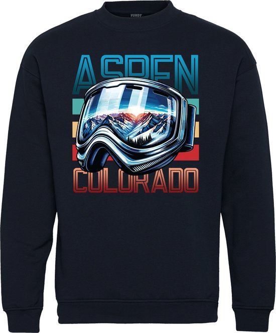 Sweater Aspen Colorado | Apres Ski Verkleedkleren | Fout Skipak | Apres Ski Outfit | Navy | maat 152/164
