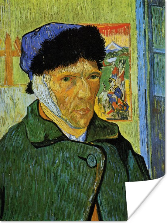 Affiche Autoportrait à l'oreille bandée - Vincent van Gogh - 90x120 cm | bol