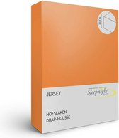 Sleepnight Hoeslaken - Jersey - (hoekhoogte 30 cm ) orange - B 140 x L 200 cm - 2-persoons Strijkvrij - Geschikt voor Standaard Matras/Boxspring/Matras + Topper - 843250-B 140 x L 200 cm