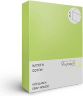 Sleepnight Hoeslaken - Katoen - (hoekhoogte 25 cm ) lime - B 180 x L 200 cm - Lits-jumeaux - Geschikt voor Standaard Matras - 798499-B 180 x L 200 cm