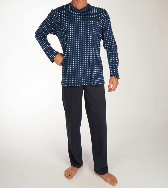 Götzburg Pyjama lange broek - 664 Blue - maat S (S) - Heren Volwassenen - 100% katoen- 452179-4009-664-S
