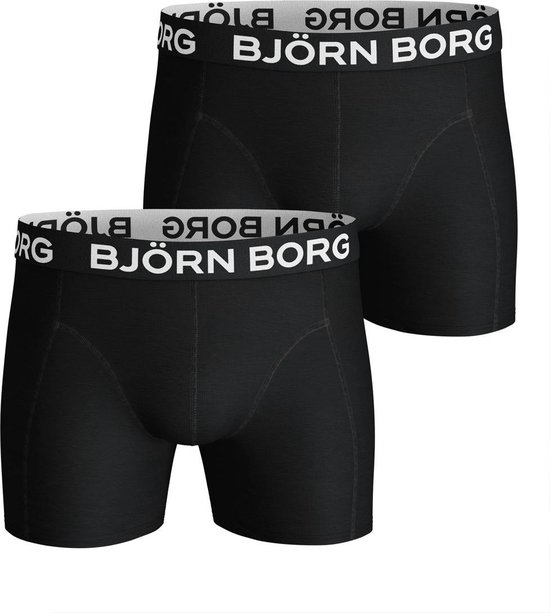 Bjorn Borg Heren 2-Pack Boxershorts SHORTS SAMMY SOLIDS - Zwart - Maat XL