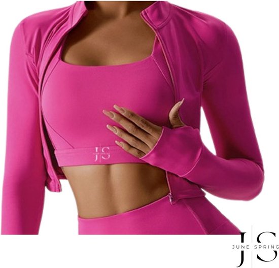 June Spring - Sport Top - Roze Sporttop - Vocht afvoerend - Flexibel - Comfortabel - Deze sporttop met ingebouwde ondersteuning is gemaakt van hoogwaardige kwaliteit - Kleur Roze - Maat L