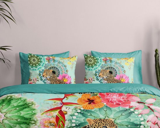 HIP dekbedovertrek mandalas, bloemen en een luipaard - Lits jumeaux 240x200/220 cm - Multi - 100% Katoen satijn van HIP — afbeelding 2