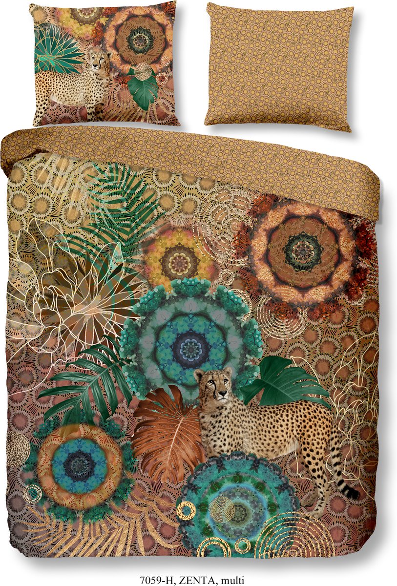 HIP Dekbedovertrek "mandala's en luipaard" - Multi - (240x200/220 cm) - Katoen Satijn