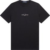 Fred Perry - Embroidered T-Shirt - Zwart T-Shirt Katoen-XXL