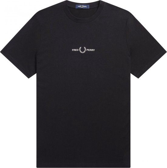 Fred Perry - Embroidered T-Shirt - Zwart T-Shirt Katoen-XXL