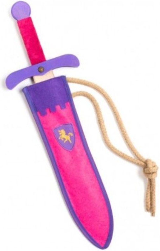 Foto: Kalid medieval toys zwaard camelot 50 cm met schede roze carnaval ridders