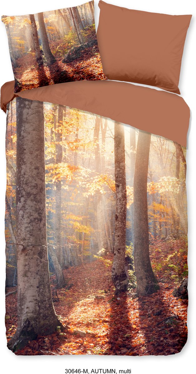 Pure dekbedovertrek bomen/ bos - 1 persoons 140x200/220 cm - Multi - Microvezel