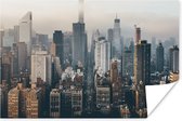 Bovenaanzicht van de skyline van New York Poster 180x120 cm - Foto print op Poster (wanddecoratie woonkamer / slaapkamer) XXL / Groot formaat!