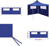 vidaXL Prieelzijwand met ramen 6x2 m blauw - Zijwand - Zijwanden - Partytent - Partytenten