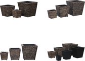 vidaXL Plantenbakken verhoogd 3 st waterhyacint bruin - Verhoogde Tuinbak - Verhoogde Tuinbakken - Verhoogde Plantenbak - Verhoogde Plantenbakken