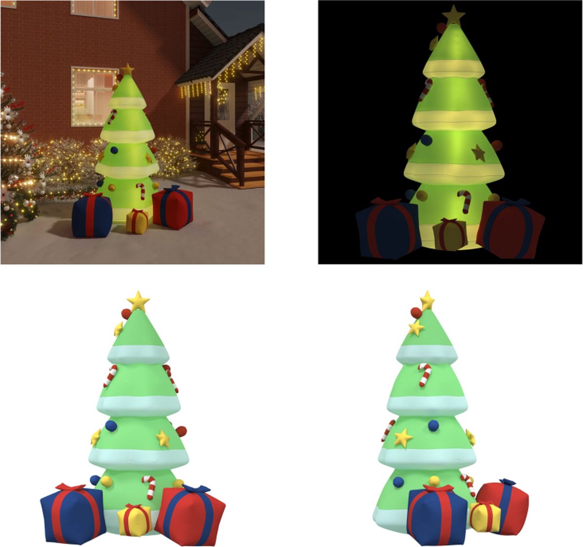 vidaXL-Kerstboom-met-LED's-opblaasbaar-240-cm - Opblaasbare Kerstboom - Opblaasbare Kerstbomen - Opblaasbare Boom - Tuin Decoratie