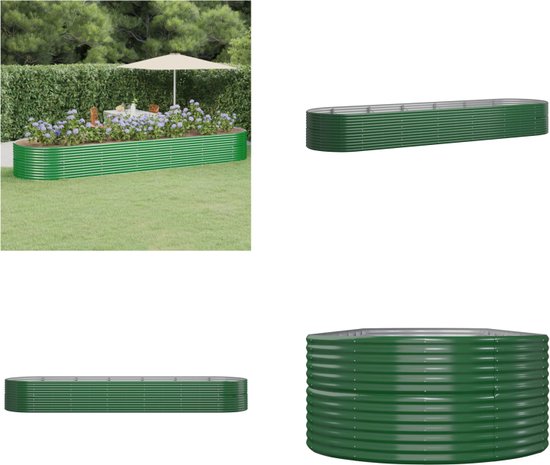 vidaXL Plantenbak 322x100x68 cm gepoedercoat staal grijs