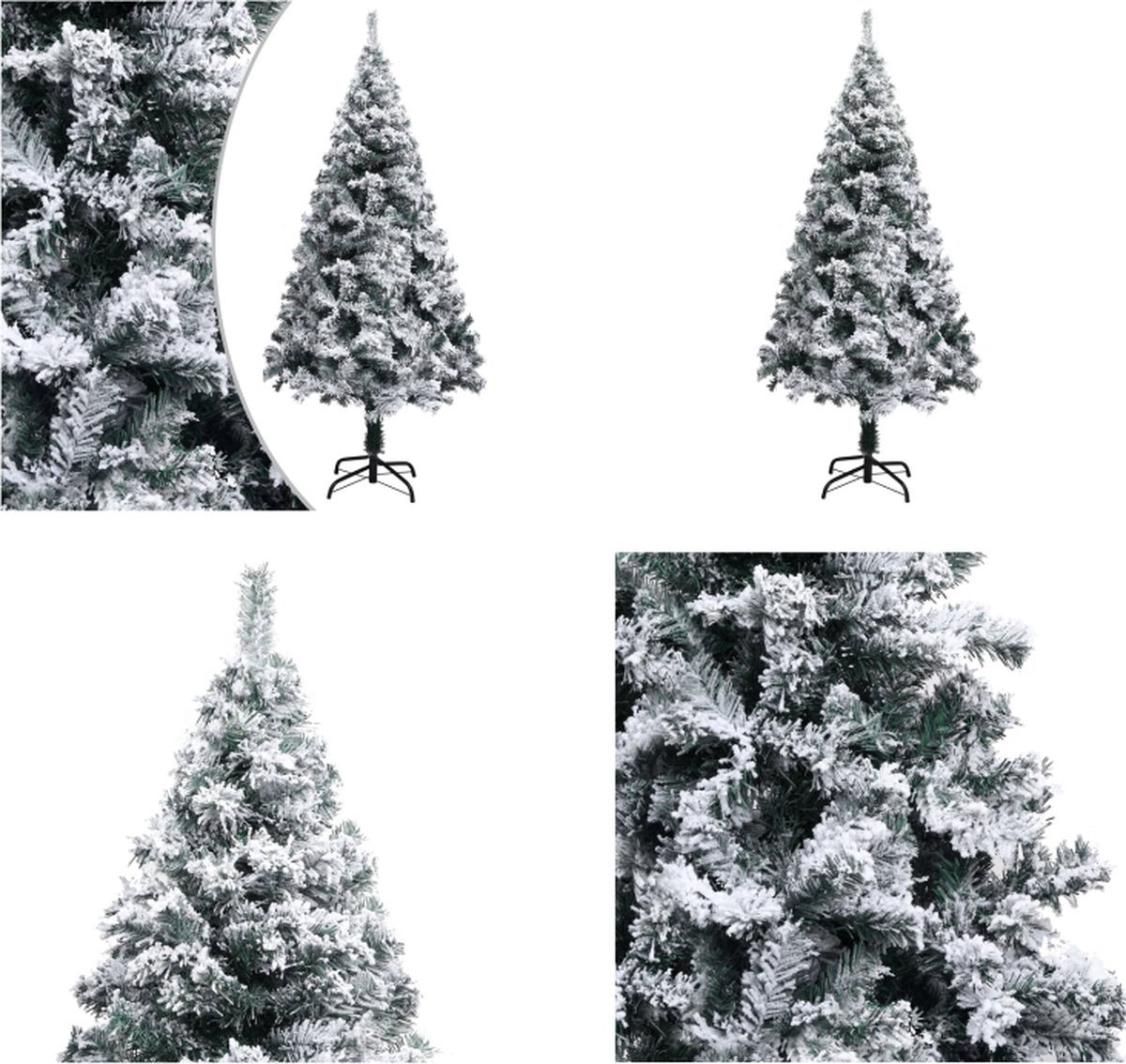 vidaXL Kunstkerstboom met sneeuw 120 cm PVC groen - Kunstboom - Kunstbomen - Kunstkerstboom - Kunstkerstbomen