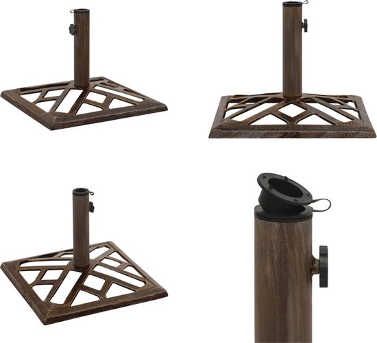 vidaXL Parasolvoet 44x44x31 cm gietijzer bronskleurig - Parasolvoet - Parasolvoeten - Parasol Voet - Parasol Voet