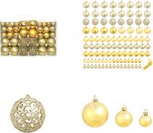 vidaXL 100-delige Kerstballenset 3/4/6 cm goudkleurig - Kerstbal - Kerstballen - Kerstboomversiering - Kerstboomversieringen